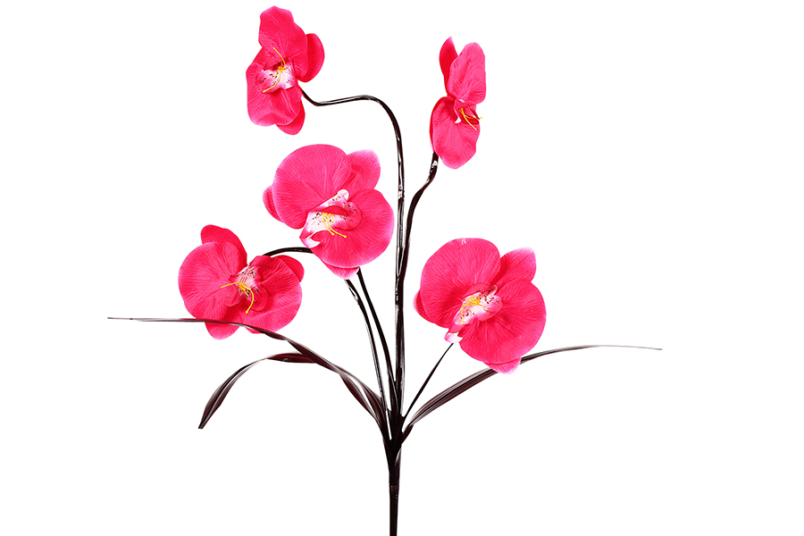 Keskor Διακοσμητικό λουλούδι ορχιδέα με 5 άνθη χρ. φούξια 3722-3