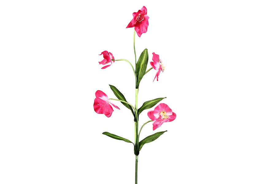 Keskor Διακοσμητικό λουλούδι ορχιδέα με 5 άνθη χρ. φούξια 3721-1