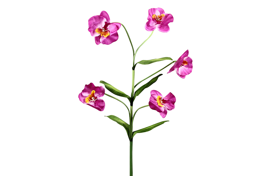 Keskor Διακοσμητικό λουλούδι ορχιδέα με 5 άνθη χρ. μωβ 3721-3