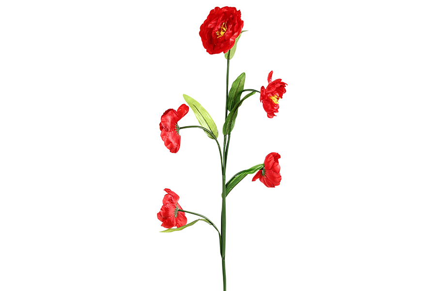 Keskor Διακοσμητικό λουλούδι με 5 άνθη χρ. κόκκινο 3725-2