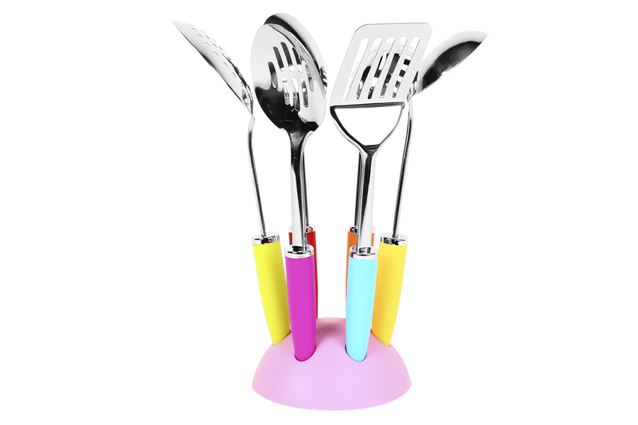 Keskor Σετ εργαλεία κουζίνας τεμ. 6 με βάση χρ. ροζ 0209-59009-2