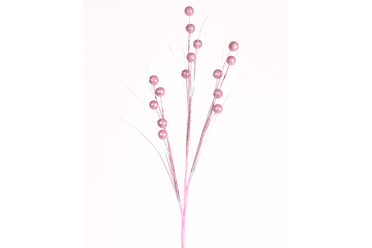 Keskor Λουλούδι διακοσμητικό με γκλίτερ χρ. ροζ 021604-1