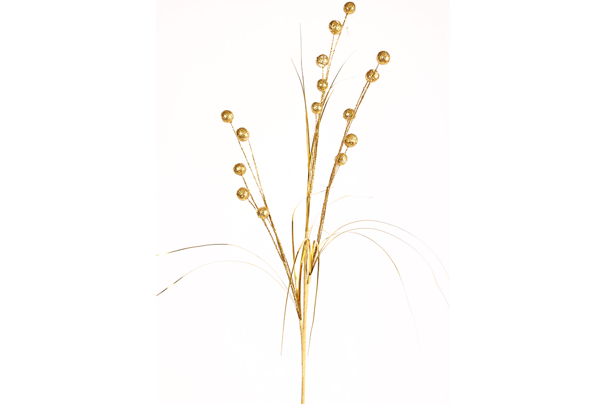 Keskor Λουλούδι διακοσμητικό με γκλίτερ χρ. χρυσό σκούρο 021604-4
