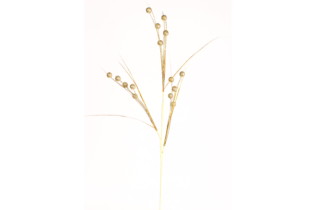 Keskor Λουλούδι διακοσμητικό με γκλίτερ χρ. χρυσό ανοιχτό 021604-5