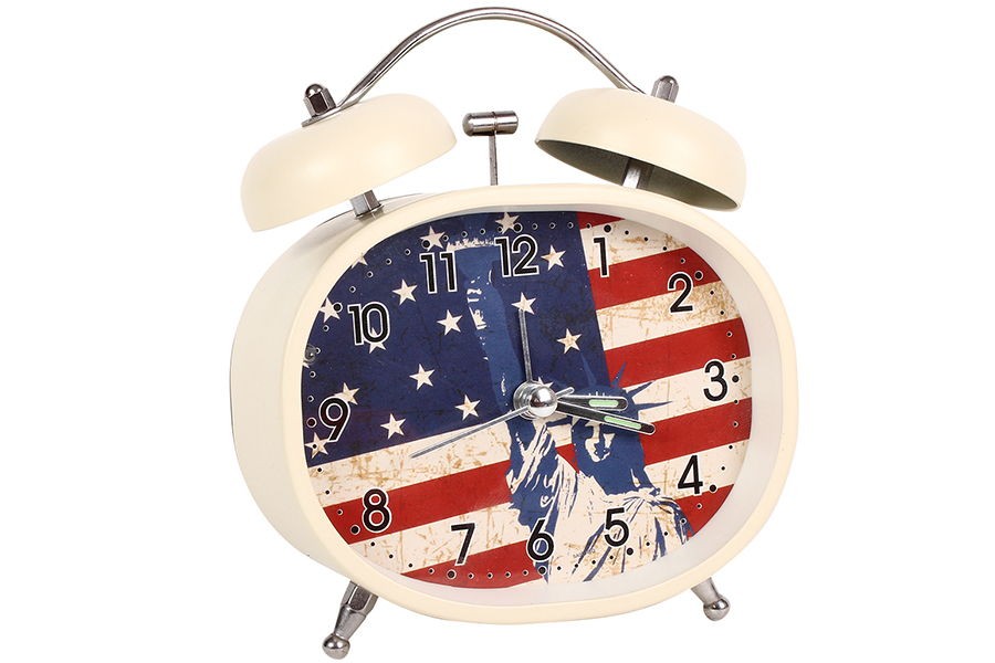 Keskor Ρολόι ξυπνητήρι μεταλλικό με φως 10,5Χ5Χ12 εκ. σχ. USA 044009-8