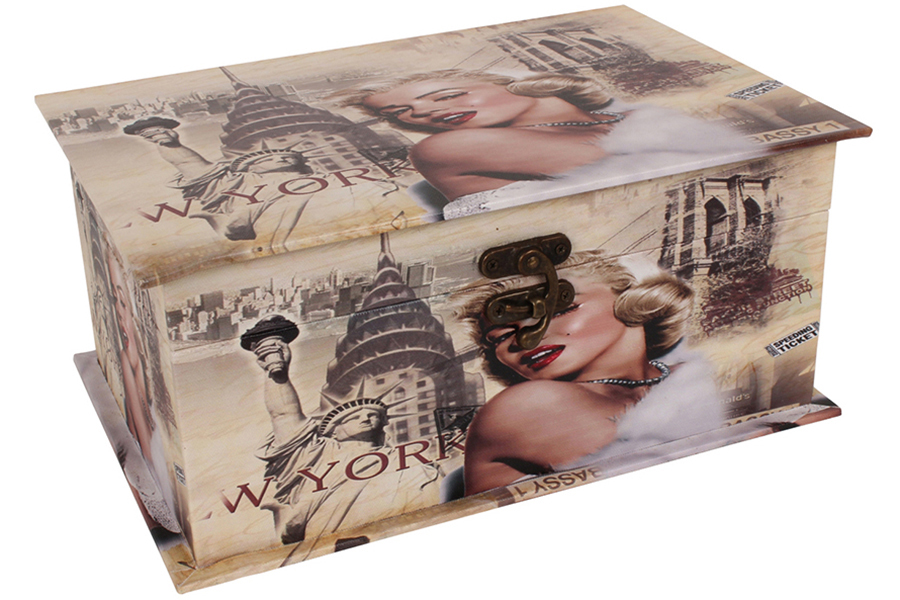 Keskor Κουτί αποθήκευσης ξύλινο με επένδυση PU 31Χ21Χ14 εκ. σχ. MARILYN 5166623-5