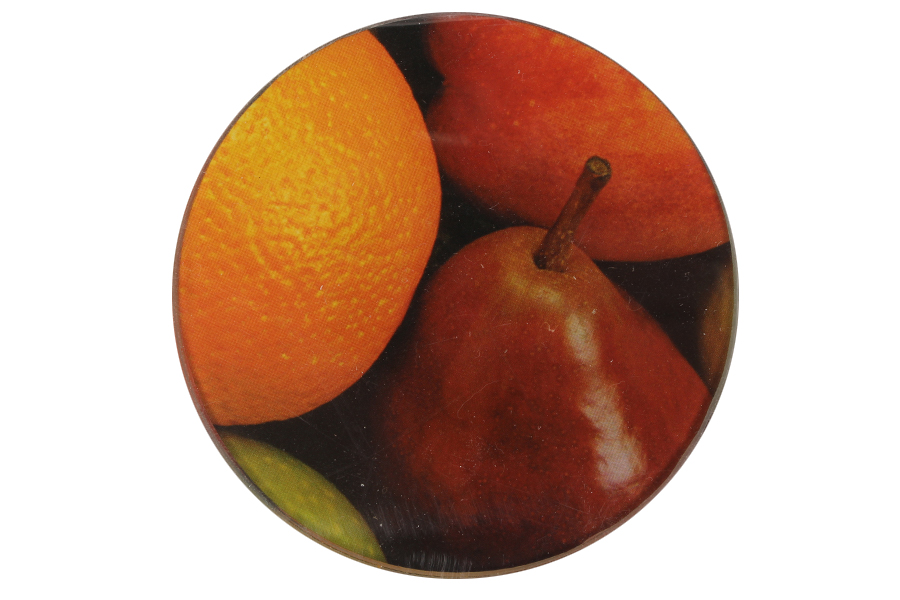Keskor Σουβέρ γυάλινο Φ9 εκ. σχ. μήλο - αχλάδι - πορτοκάλι 579009-01