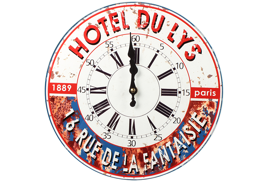 Keskor Ρολόι τοίχου γυάλινο Φ30 εκ. σχ. PARIS HOTEL 6230301-1