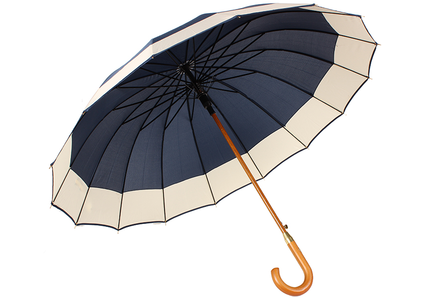 Keskor Ομπρέλα βροχής αυτόματη με ξύλινο μπαστούνι και 16 ακτίνες Φ110Χ94 εκ. χρ. μπλε 0066-2 720066-2