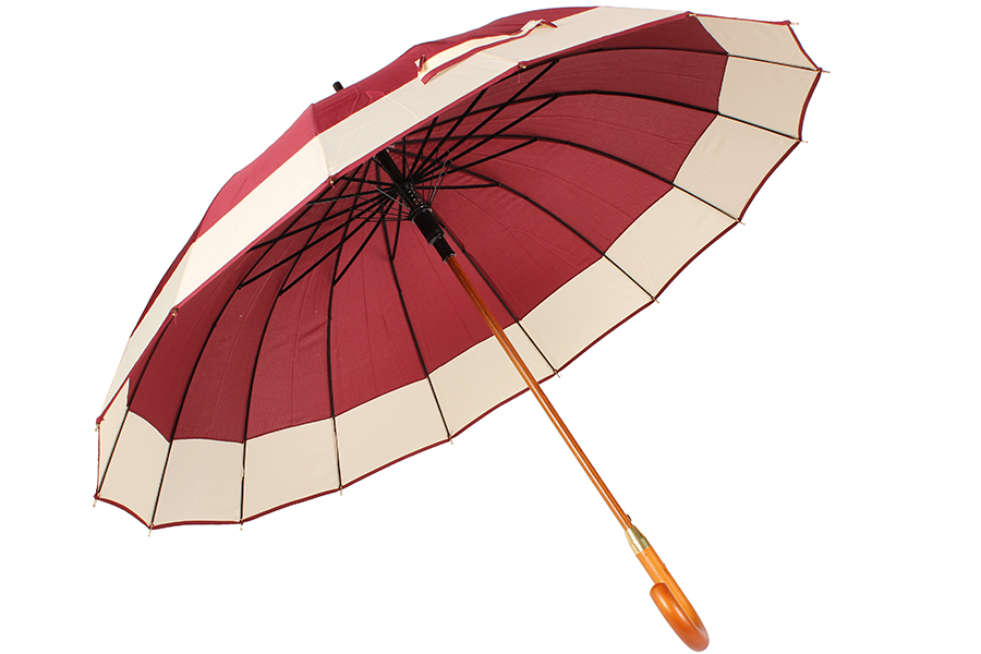 Keskor Ομπρέλα βροχής αυτόματη με ξύλινο μπαστούνι και 16 ακτίνες Φ110Χ94 εκ. χρ. κόκκινο 0066-4 720066-4