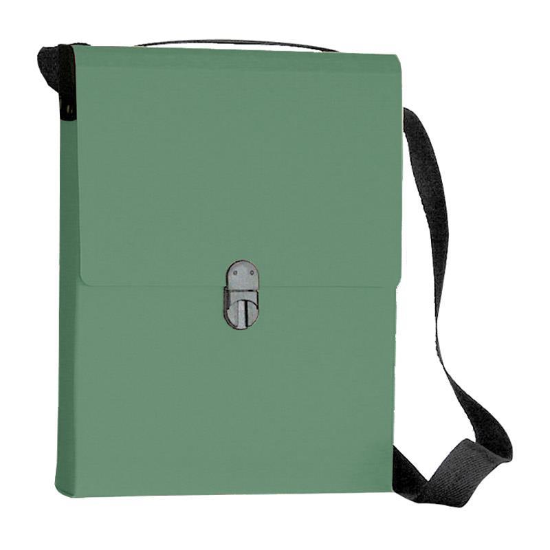 Next Next τσάντα συνεδρίων όρθια με ιμάντα πράσινη Υ32x24x5εκ. 03356-05---3