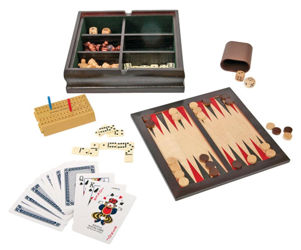 Next Παιχνίδια επιτραπέζια 4 σε 1 σε ξύλινο κουτί Υ5x20,8x20,8εκ. 28612---ΔΥ-2