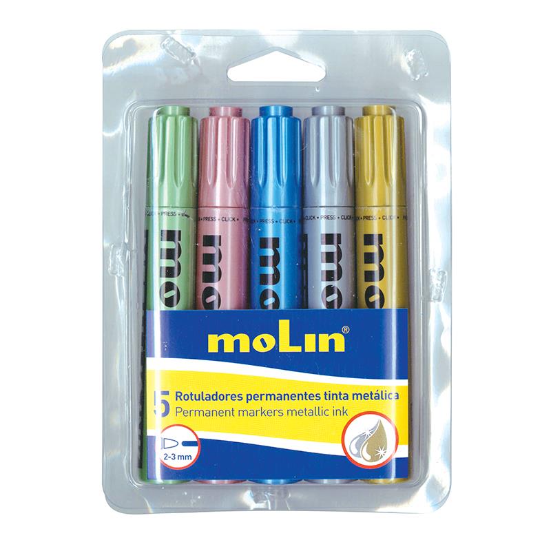 Molin Molin μαρκαδόροι ανεξίτηλοι 5 μεταλλικά χρώματα 29851---ΕΔ-2