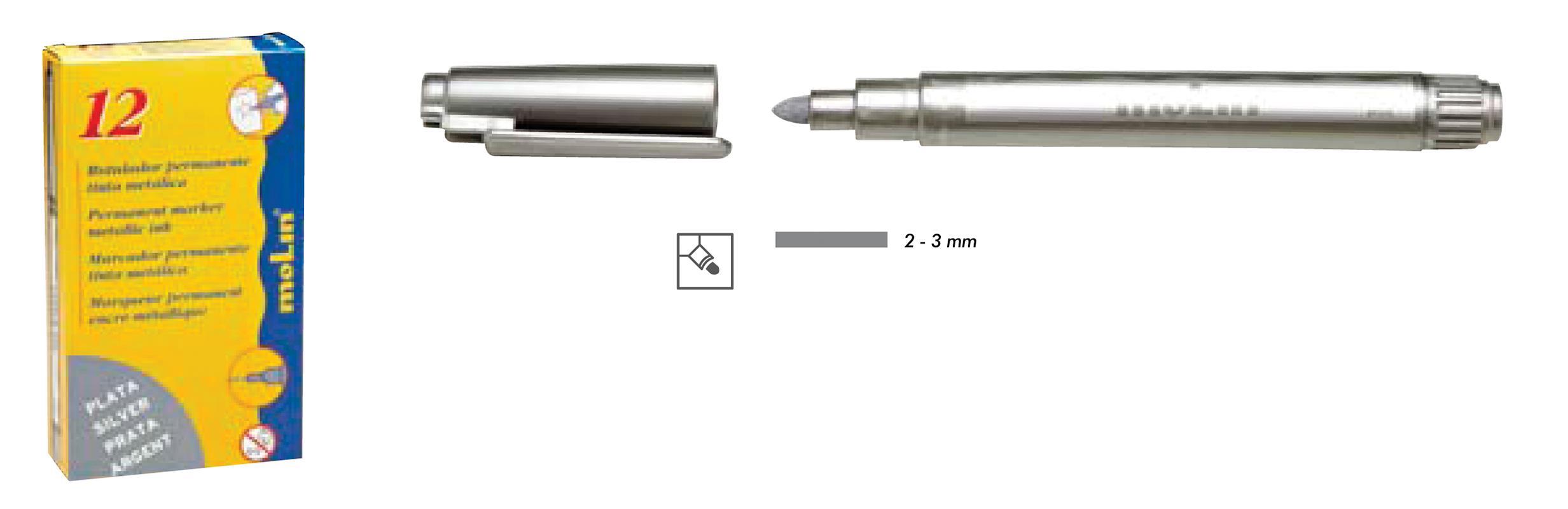 Molin Molin μαρκαδόρος ανεξίτηλος ασημί 2-3mm 29852-17ΕΔ-2