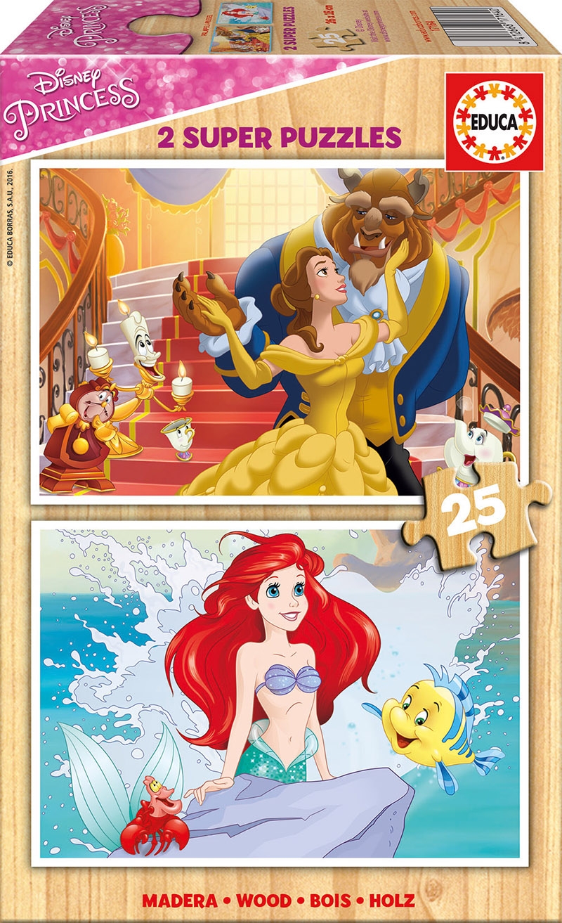 Educa Παζλ Ξύλινο 2x25 DISNEY PRINCESS 17164 8412668171640