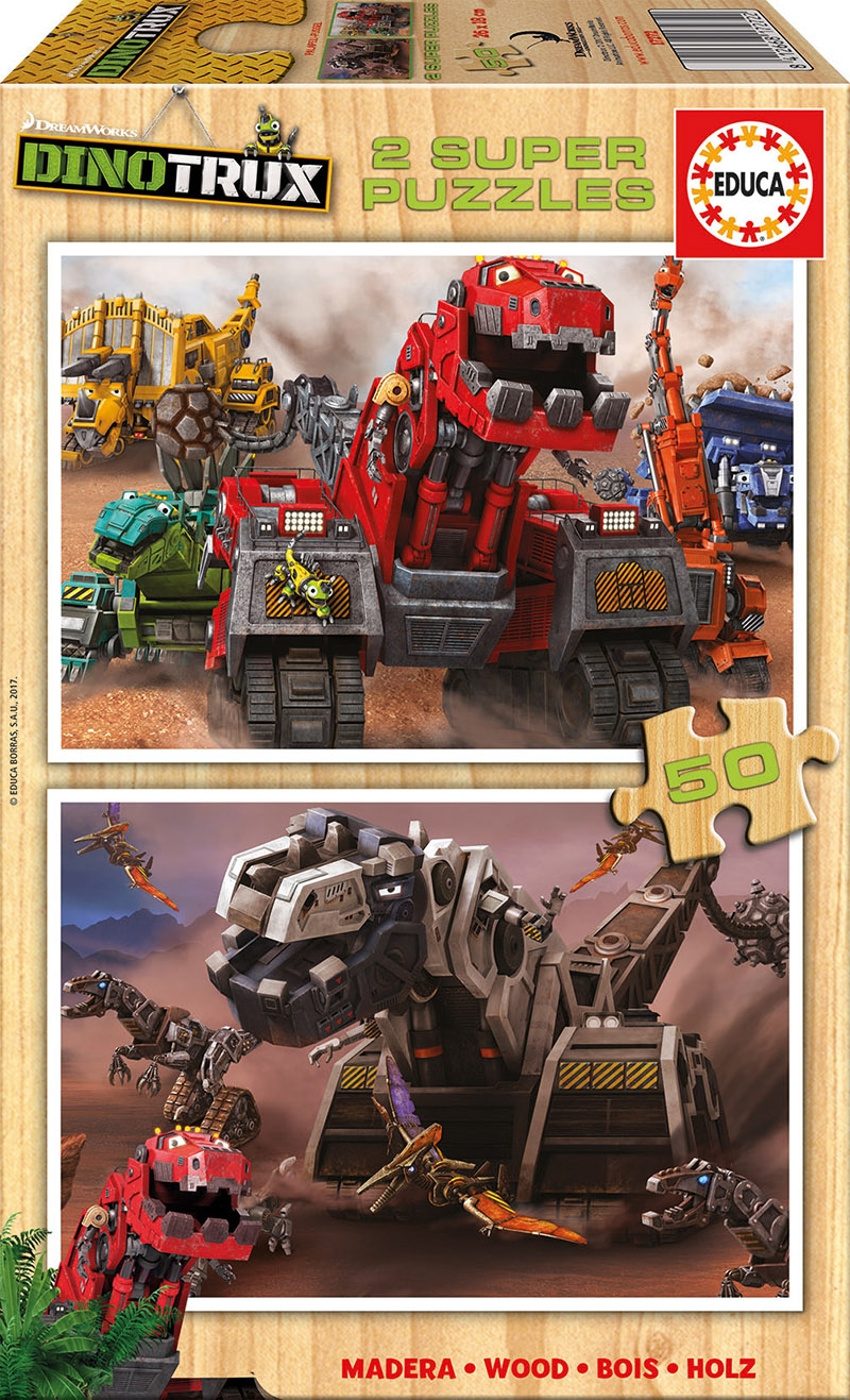 Educa Παζλ Ξύλινο 2X50 DINOTRUX 17272 8412668172722